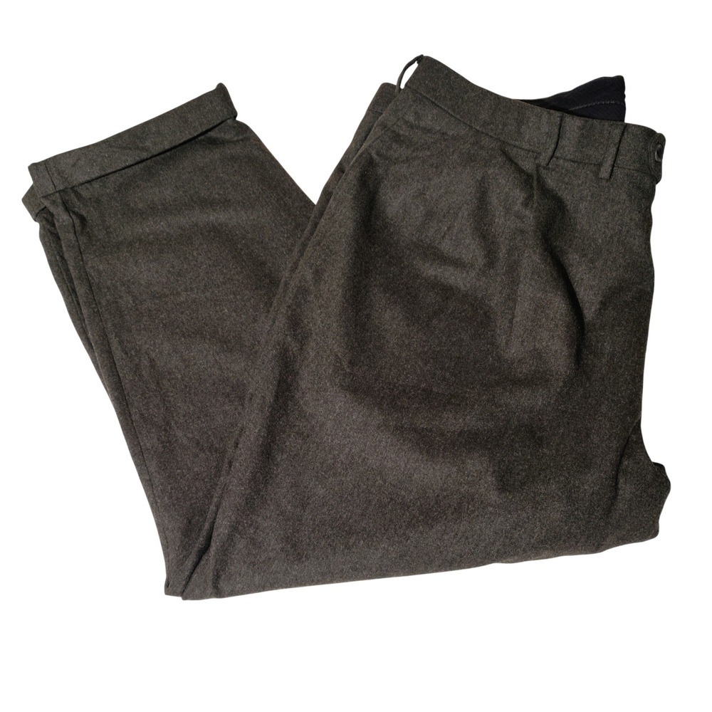 Coppley Gray Green S-100s Wool Pleated Cuffed Dress Pants (SZ 52) 45x28 Actual